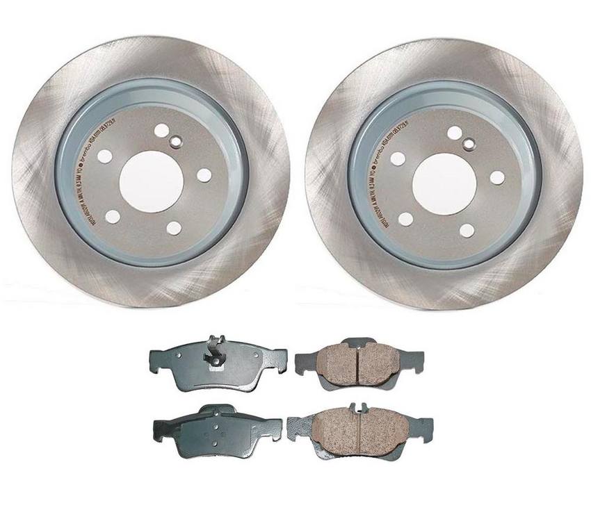 Mercedes Disc Brake Pad and Rotor Kit - Rear (300mm) (Ceramic) (EURO) 220423011264 - Akebono Euro Ultra-Premium 4119644KIT